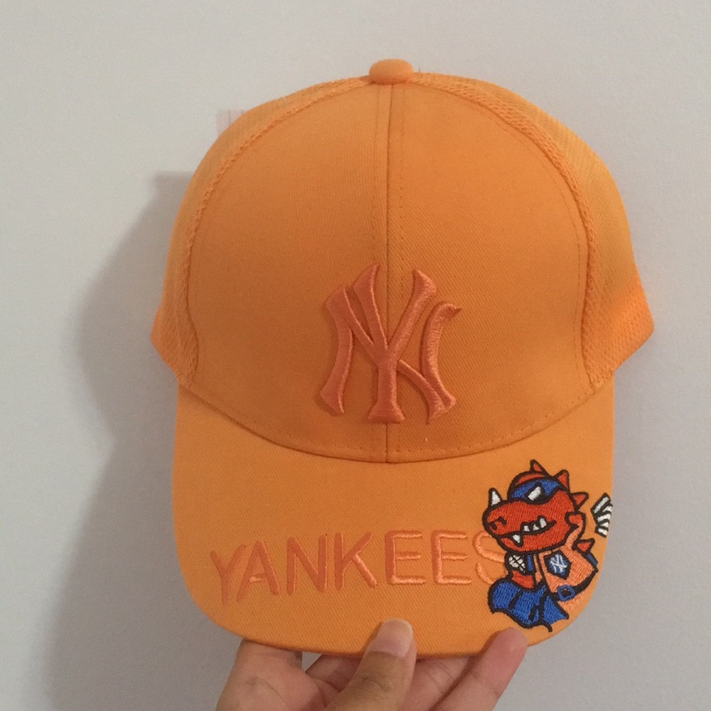 Orange Yankees Logo Cartoon Hat Cap